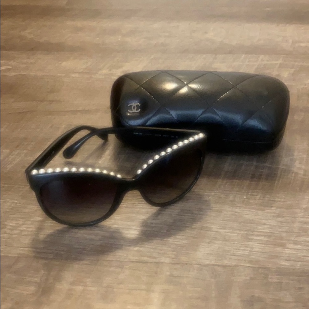 Authentic Chanel Sunglasses with Pearls